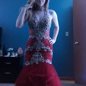 Burgundy prom dress